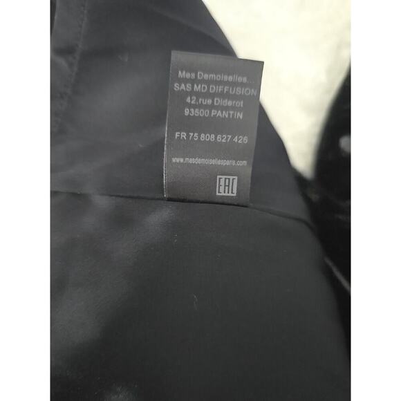 Mes Demoiselles Paris Glad Velvet Silk Blend Trousers Pants Black 40 Shiny Party - Picture 13 of 15